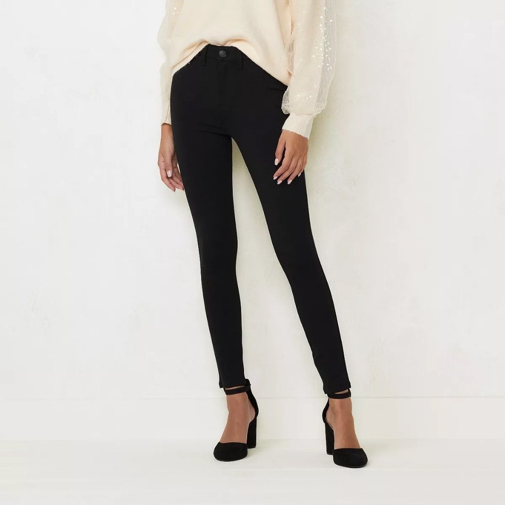 LC Lauren Conrad High-Waisted Super Skinny Ponte Pants XL